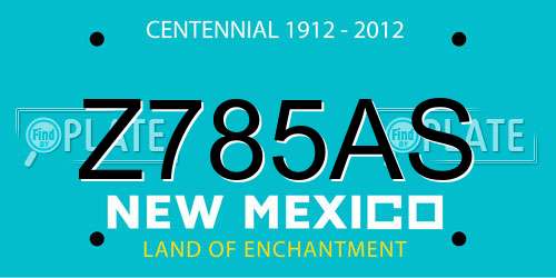Z785AS New Mexico License Plate