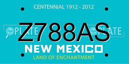 Z788AS New Mexico License Plate