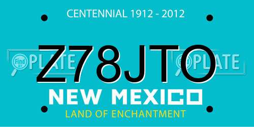 Z78JTO New Mexico License Plate