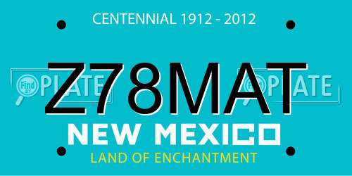 Z78MAT New Mexico License Plate