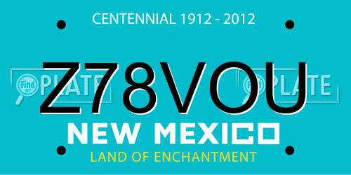Z78VOU New Mexico License Plate