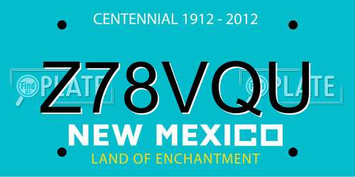 Z78VQU New Mexico License Plate