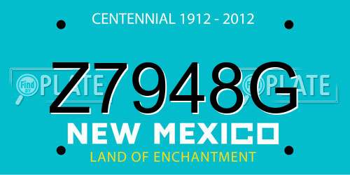 Z7948G New Mexico License Plate