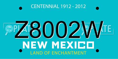 Z8002W New Mexico License Plate
