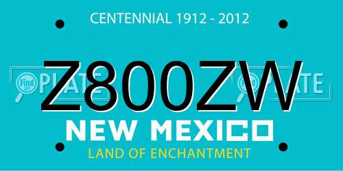 Z800ZW New Mexico License Plate