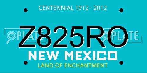Z825RO New Mexico License Plate