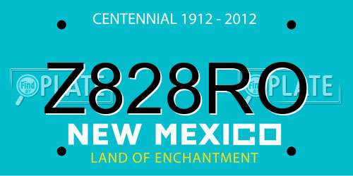 Z828RO New Mexico License Plate