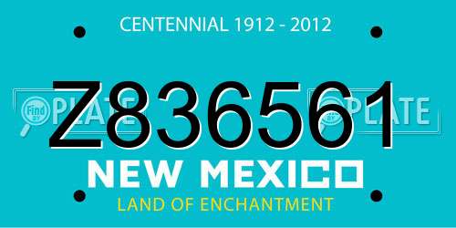 Z836561 New Mexico License Plate