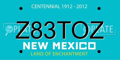 Z83TOZ New Mexico License Plate