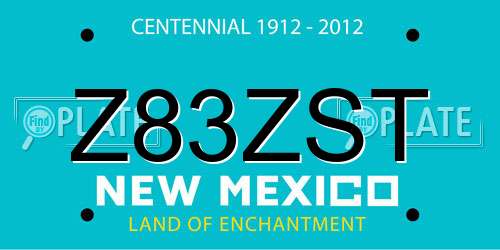 Z83ZST New Mexico License Plate