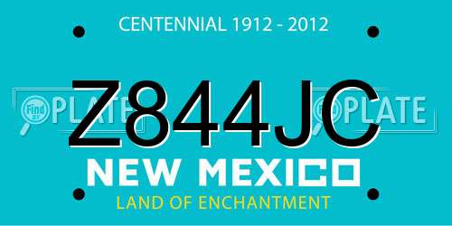 Z844JC New Mexico License Plate