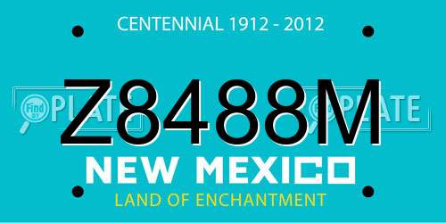 Z8488M New Mexico License Plate