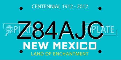 Z84AJC New Mexico License Plate