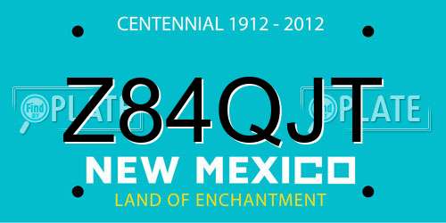 Z84QJT New Mexico License Plate