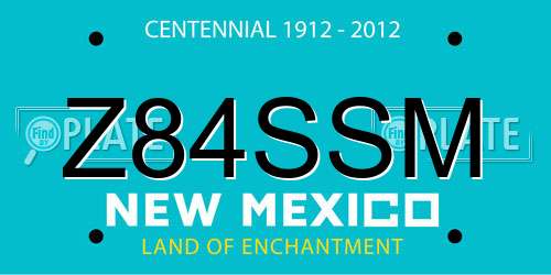Z84SSM New Mexico License Plate