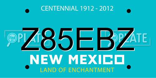 Z85EBZ New Mexico License Plate
