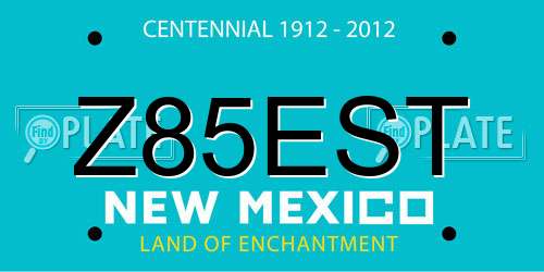 Z85EST New Mexico License Plate