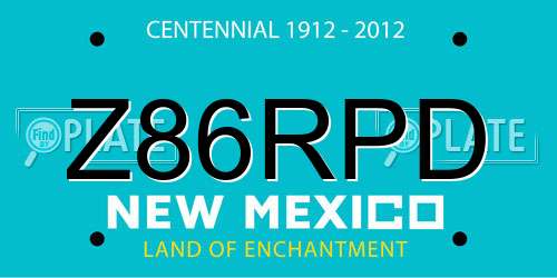Z86RPD New Mexico License Plate