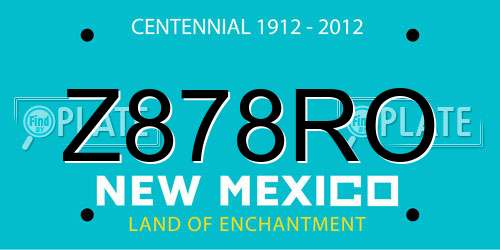 Z878RO New Mexico License Plate