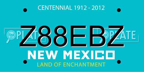 Z88EBZ New Mexico License Plate