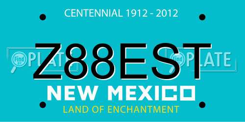 Z88EST New Mexico License Plate