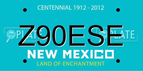 Z90ESE New Mexico License Plate