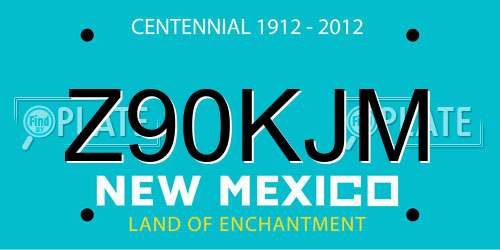 Z90KJM New Mexico License Plate