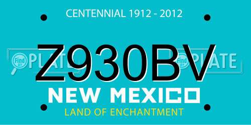 Z930BV New Mexico License Plate