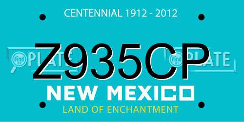 Z935CP New Mexico License Plate