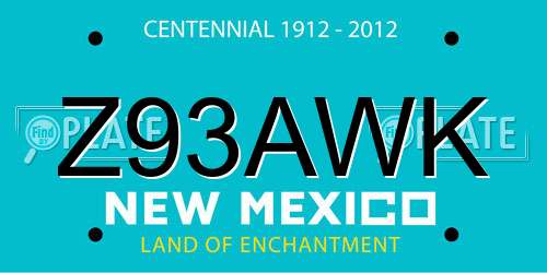 Z93AWK New Mexico License Plate