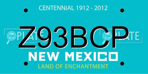 Z93BCP New Mexico License Plate