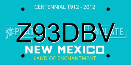 Z93DBV New Mexico License Plate