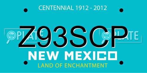Z93SCP New Mexico License Plate