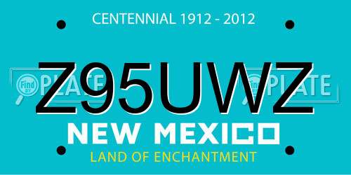 Z95UWZ New Mexico License Plate
