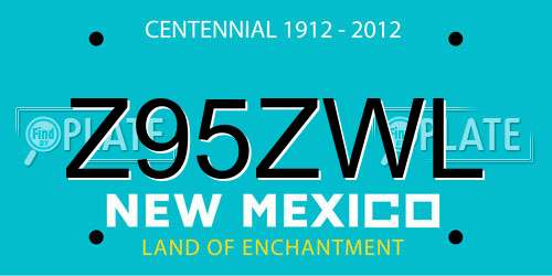 Z95ZWL New Mexico License Plate