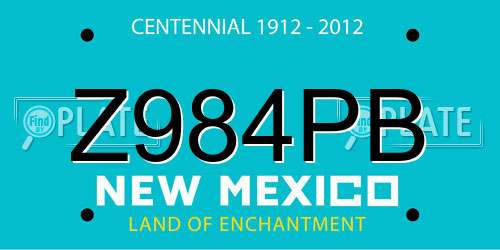 Z984PB New Mexico License Plate