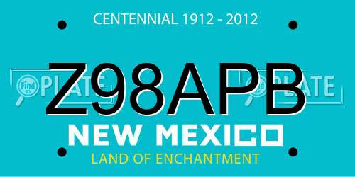Z98APB New Mexico License Plate