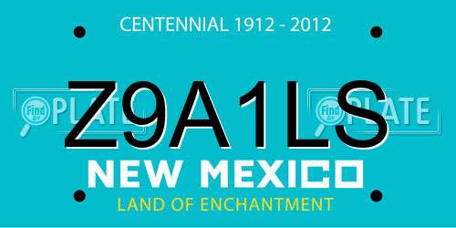 Z9A1LS New Mexico License Plate