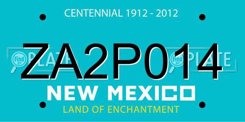 ZA2P014 New Mexico License Plate