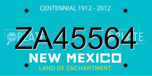 ZA45564 New Mexico License Plate