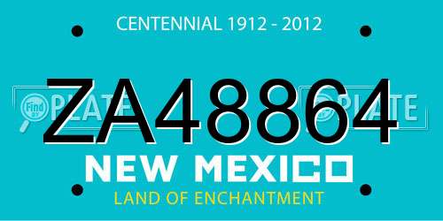ZA48864 New Mexico License Plate