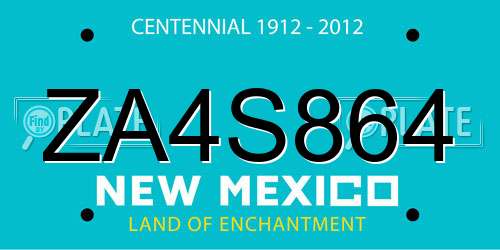 ZA4S864 New Mexico License Plate