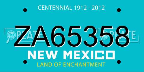 ZA65358 New Mexico License Plate