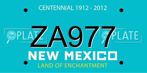 ZA977 New Mexico License Plate