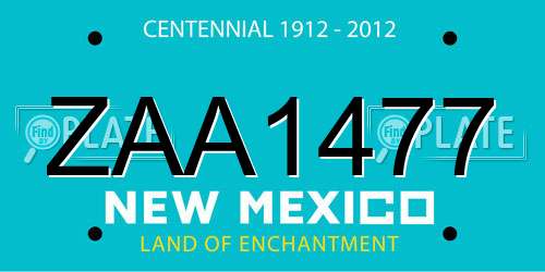 ZAA1477 New Mexico License Plate