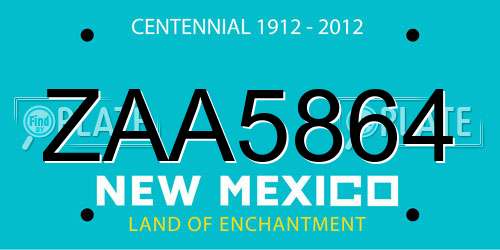 ZAA5864 New Mexico License Plate