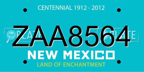 ZAA8564 New Mexico License Plate