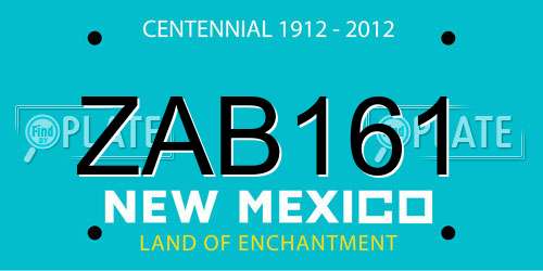 ZAB161 New Mexico License Plate