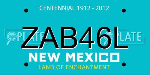 ZAB46L New Mexico License Plate