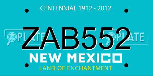 ZAB552 New Mexico License Plate
